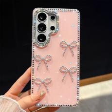 OEM - Mobilskal f&ouml;r Samsung Galaxy S26 Ultra Rhinestone TPU + PC - Glittrande Ljusrosa