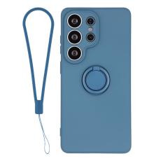 OEM - Mobilskal f&ouml;r Samsung Galaxy S26 Ultra Silikon med Ring Kickstand - M&ouml;rkbl&aring;