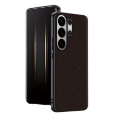 OEM - Mobilskal f&ouml;r Samsung Galaxy S26 Ultra TPU + Konstl&auml;der - Brun