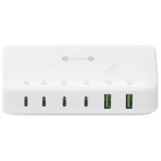 4smarts - 4smarts 7-i-1 100W Laddstation med Trådlös laddning – Vit