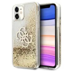 Guess - Guess iPhone 11 / Xr Mobilskal MagSafe 4G Big Liquid Glitter - Guld