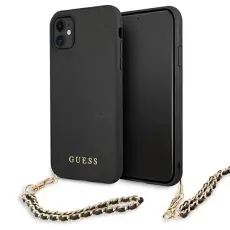 Guess - Guess iPhone 11 / Xr Mobilskal MagSafe Saffiano Chain - Svart