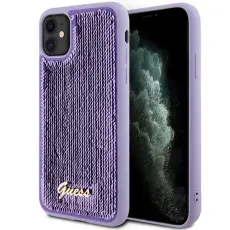 Guess - Guess iPhone 11 / Xr Mobilskal MagSafe Sequin Script Metal - Lila