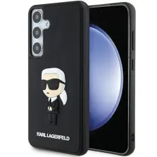 KARL LAGERFELD - Karl Lagerfeld Galaxy S24 Mobilskal MagSafe 3D Rubber Ikonik - Svart