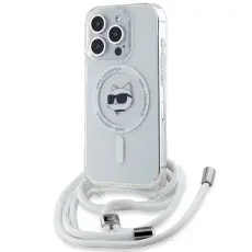 KARL LAGERFELD - Karl Lagerfeld iPhone 13 Pro Max Mobilskal MagSafe IML Choupette Cord