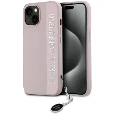 KARL LAGERFELD - Karl Lagerfeld iPhone 15 Mobilskal MagSafe Saffiano Rhinestones - Rosa