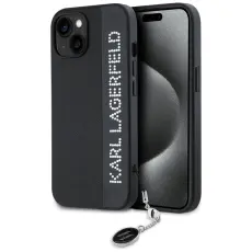 KARL LAGERFELD - Karl Lagerfeld iPhone 15 Mobilskal MagSafe Saffiano Rhinestones - Svart