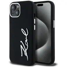 KARL LAGERFELD - Karl Lagerfeld iPhone 15 Mobilskal MagSafe Silicone Metal Script Logo