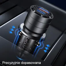 USAMS - USAMS Billaddare C36 USB+USB-C 95W Fast Charge (US-CC176) – Lila