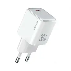 USAMS - USAMS Väggladdare 1xUSB-C PD30W 3A PD3.0 X-ron Series CC186TC02 – Vit