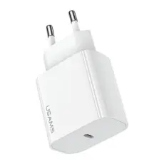 USAMS - USAMS V&auml;ggladdare 1xUSB-C T65 PD20W PD Fast Charging (US-CC226) &ndash; Vit