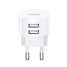 USAMS - USAMS V&auml;ggladdare T20 2xUSB 2.1A Fast Charging (US-CC080) - Vit