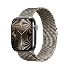 Apple - (NY) Apple Watch 10 46mm 4G Naturlig Titan Case With Naturlig Milanese Loop S/M