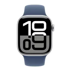 Apple - Apple Watch Series 10 42mm Silver Aluminium Case Blå Sports Band M/L