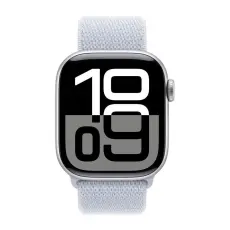 Apple - Apple Watch Series 10 42mm Silver Aluminium Case With Blå Sports Loop