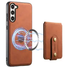DENIOR - DENIOR D14 Samsung Galaxy S23 Plus Fodral KonstL&auml;der Brun