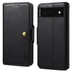 DENIOR - DENIOR Google Pixel 6 Stöttåligt Fodral Läder - Svart