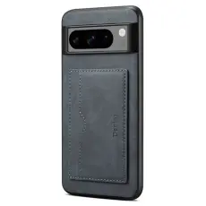 DENIOR - DENIOR Google Pixel 8 Pro Fodral L&auml;der+TPU+PC St&auml;ll - Gr&aring;