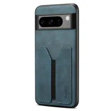 DENIOR - DENIOR Google Pixel 8 Pro Fodral PU L&auml;der med Kortfack - Bl&aring;