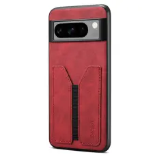 DENIOR - DENIOR Google Pixel 8 Pro Fodral PU L&auml;der med Kortfack - R&ouml;d