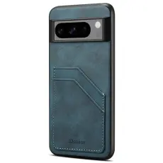 DENIOR - DENIOR Google Pixel 8 Pro Fodral &Auml;kta l&auml;der Retro Bl&aring;