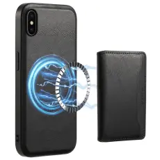 DENIOR - DENIOR Mobilskal till iPhone X / XS i &auml;kta l&auml;der - Svart