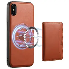 DENIOR - DENIOR Mobilskal till iPhone X / XS i &auml;kta l&auml;der - Brun