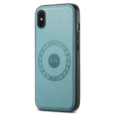 DENIOR - DENIOR iPhone X / XS Fodral MagSafe Kompatibel Konstl&auml;der Bl&aring;