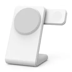 OEM - M7 3-i-1 magnetisk tr&aring;dl&ouml;s laddare 15W f&ouml;r iPhone 12-15, vit