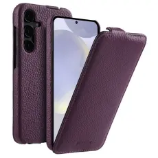 Melkco - MELKCO Samsung Galaxy S24 Fodral Vertikalt Flip &Auml;kta L&auml;der Lila