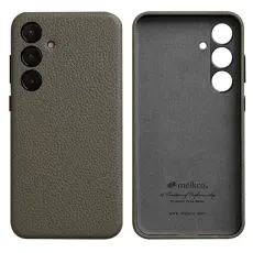 Melkco - MELKCO Samsung Galaxy S24 Skal &Auml;kta L&auml;der + PC - Gr&aring;