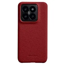 Melkco - MELKCO Mobilskal till Xiaomi 14 &Auml;kta L&auml;der Belagt PC - R&ouml;d