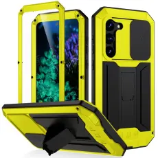 R-JUST - R-JUST Mobilskal till Galaxy S23+ PC+Silicone+Metal Gul