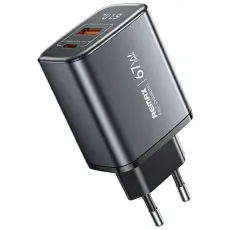 OEM - REMAX U2-AC 67W GaN Snabbladdare med digital display - EU-plugg, vit