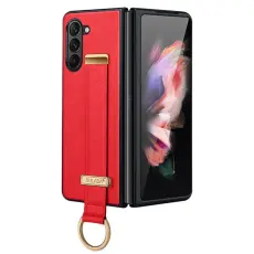 SULADA - SULADA Fashion Series Galaxy Z Fold5 Fodral Läder Röd