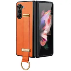 SULADA - SULADA Fashion Series Galaxy Z Fold6 Fodral Konstl&auml;der +PC Orange