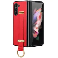 SULADA - SULADA Fashion Series Galaxy Z Fold6 Fodral Konstl&auml;der +PC R&ouml;d