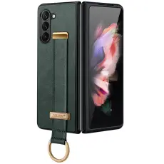 SULADA - SULADA Fashion Series Mobilskal till Galaxy Z Fold6 L&auml;der+PC Gr&ouml;n