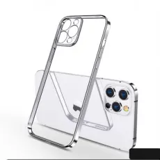 SULADA - SULADA iPhone 12 Pro Skal i Klar TPU med Silver Electroplating