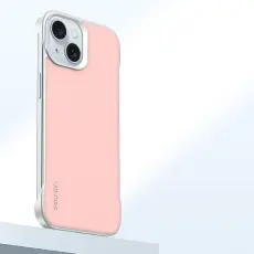 SULADA - SULADA iPhone 15 Skal Frameless PU + PC Baksida - Rosa