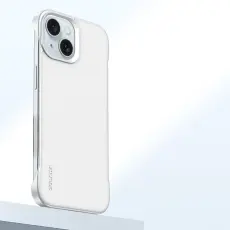 SULADA - SULADA iPhone 15 Skal Frameless PU + PC Baksida - Vit