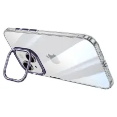 SULADA - SULADA iPhone 15 Skal Kamera Kickstand Klar TPU+PC Mörklila