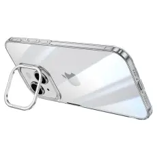 SULADA - SULADA iPhone 15 Skal Kamera Kickstand Klar TPU+PC Silver