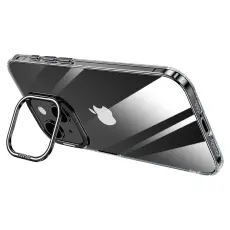 SULADA - SULADA iPhone 15 Skal Kamera Kickstand Klar TPU+PC Svart