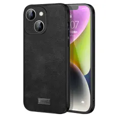 SULADA - SULADA iPhone 15 Skal PU Läder Coated TPU+PC Svart