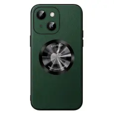 SULADA - SULADA iPhone 15 Skal PU Läder + TPU MagSafe Kompatibel Grön