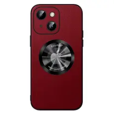 SULADA - SULADA iPhone 15 Skal PU Läder + TPU MagSafe Kompatibel Röd