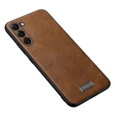 SULADA - SULADA Galaxy S23 Mobilskal PU L&auml;der Coated TPU + PC - Brun