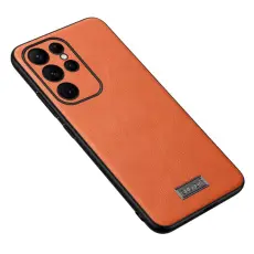 SULADA - SULADA Mobilskal till Galaxy S25 Ultra PU L&auml;der + TPU + PC Orange