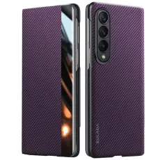 SULADA - SULADA Galaxy Z Fold4 5G Skal Läder Kortfodral Lila